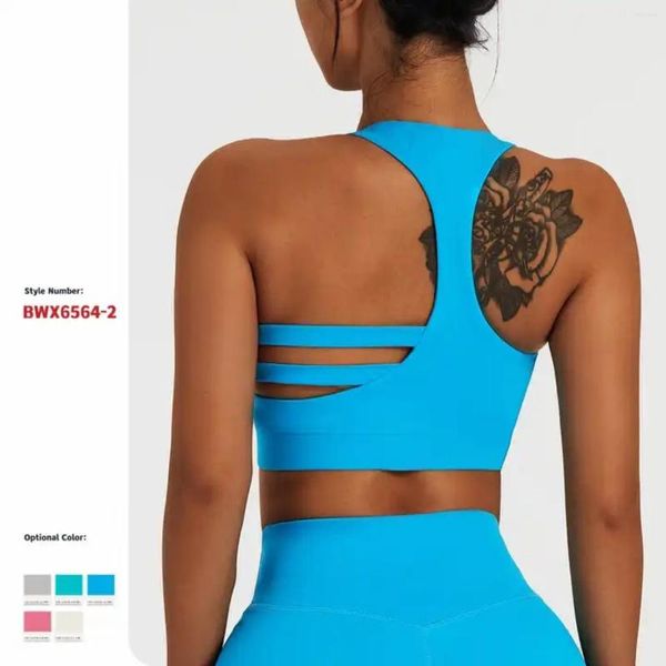 Yoga Outfit Sexy Back Reggiseno con scollo a U antiurto ad asciugatura rapida Nude Feeling Sports Running