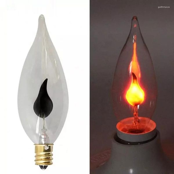 Edison Flicker LED Candle Light Flame Bulbo E14 E27 Iluminação de Incêndio de Incêndio Vintage 3W 220V Tail Retro Decoração Lâmpada de economia de energia