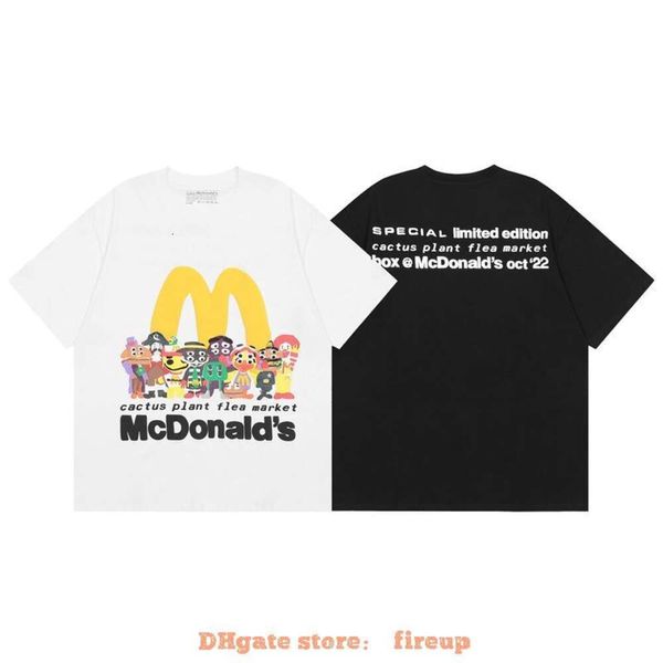 Designermode-Bekleidung Herren-T-Shirts T-Shirt Cpfm x Mcdonald's Cacus Jack Co Br ed Family Photo Foam bedrucktes Kurzarm-T-Shirt