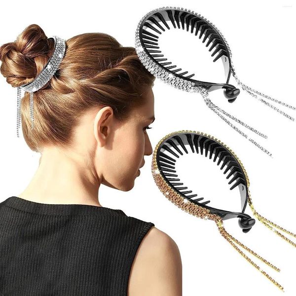 Grampos de cabelo Coreano Espumante Cristal Borla Clipe Cavalinha Fivela Anel Fecho Elegante Acessórios de Moda Feminina