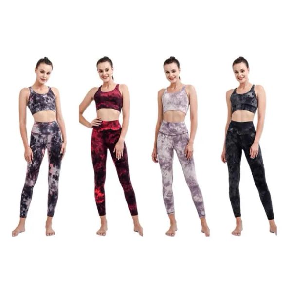 L1u-22 Reggiseno Yoga allineare canotta leggings Tie-dye Tinta unita Donna Slim Fit Reggiseno sportivo Gilet fitness Biancheria intima sexy con pettorali rimovibili Reggiseno morbido