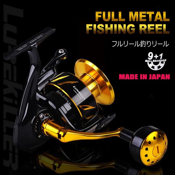 Molinetes de pesca com mosca2 originais feitos no Japão Lurekiller Metal Body Spinning Reel Jigging Saltist CW3000 4000 4000H 5000 5000H 6000 10000 10000H 231115