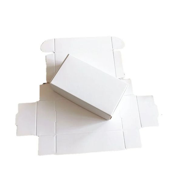 Scatole per gioielli 50 pezzi Carta bianca vuota Scatola di sapone fatto a mano Scatola di cartone Gioielli Bomboniera per matrimoni Artigianato bianco Regalo di Natale Scatole per imballaggio cosmetico 231115