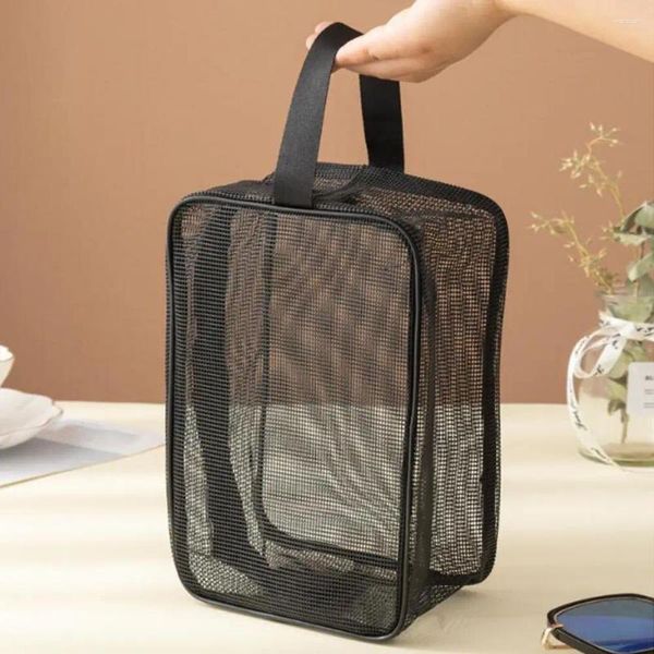 Borse portaoggetti Borsa da doccia sospesa Organizer da toilette portatile Capacità in rete per cosmetici da campeggio per palestra ad asciugatura rapida