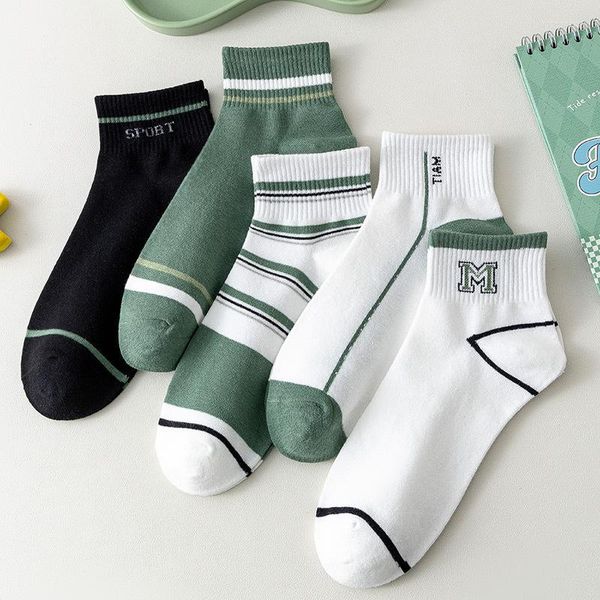 Herrensocken Buchstabensocken Herren kurz Erwachsener Kawaii Mann dünn hochwertige Mode Sport Baumwolle Frühling Sommer Unisex Trendy Calcetines