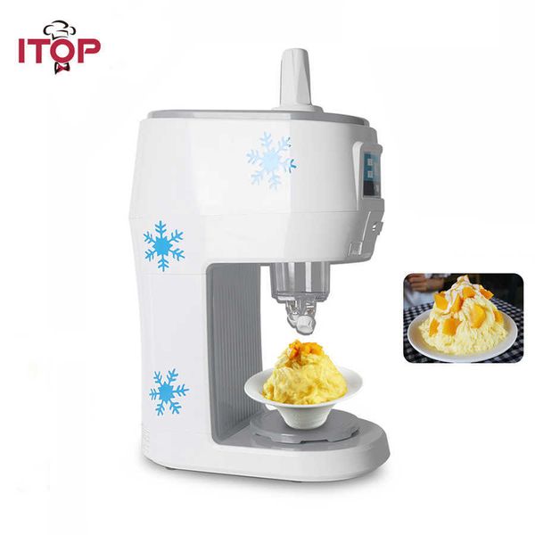 Buz kırıcılar tırnaklar Itop 300W Semiutomatik Kar Tanesi Buz Kırıcı Kırıcı Makine Meyve Suyu Meyve Suyu Mağaza Elektrikli Smoothies Snowflake Maker 70KGSH