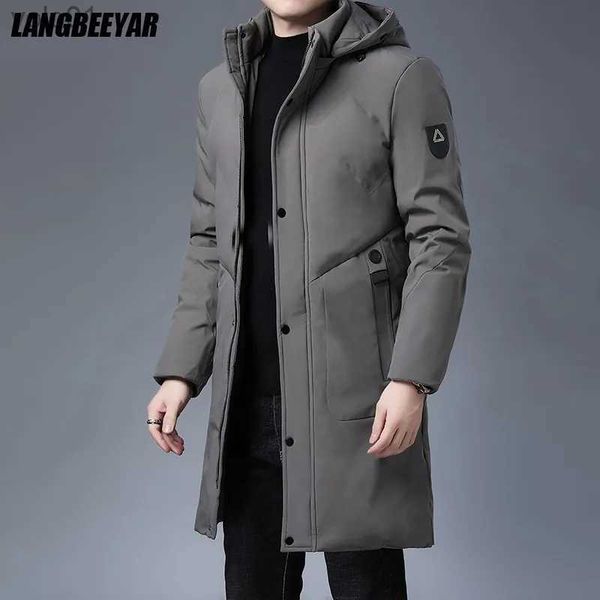 Herren Daunenparkas Top-Qualität Winter verdicken neue Marke Designer Casual Fashion Outwear Parkas Jacke Männer Longline Windjacke Mäntel Männer KleidungL231115