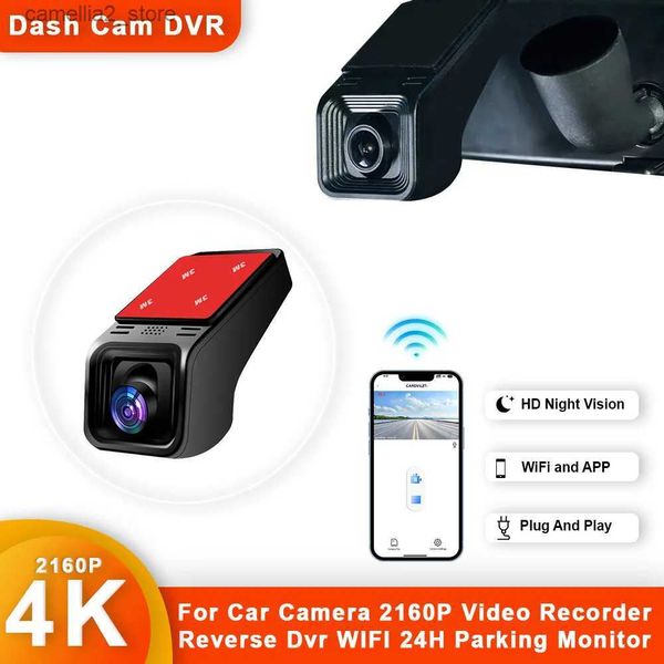 Auto-DVRs Universal Auto DVR Dash Cam 4K Rückansicht Auto Dashcam Für Auto Kamera 2160P Video Recorder Reverse Dvr WIFI 24H Parkplatz Monitor Q231115