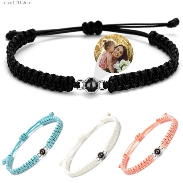 Catena personalizzata proiezione di foto Bracciale in acciaio inossidabile Festa di famiglia personalizzata Moglie e bambini Collezione di ricordi per animali domestici Regalo di nascita L231115