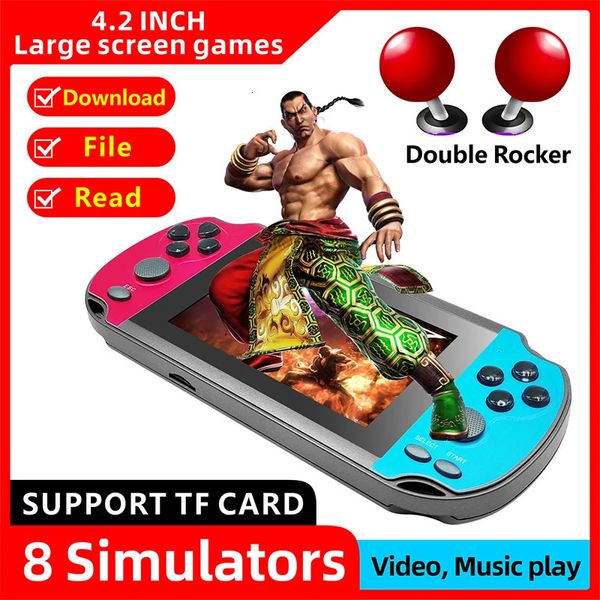 Portable Game Players x7 4,2 Zoll Mini Nostalgic Game Console für Kinder tragbare Handheld Video Music Player Game Console 10000 integrierte Spiele 231114