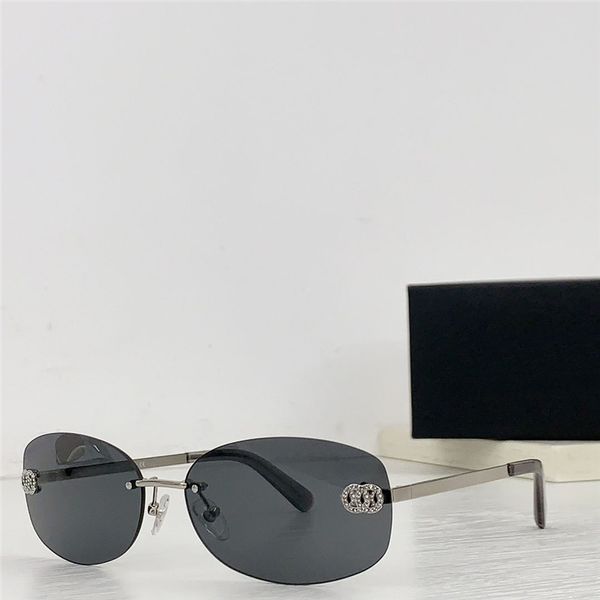 Neue Modedesign-Sonnenbrille mit Schmetterlingsgläsern A71559, randlose Metallbügel, einfacher und eleganter Stil, UV400-Schutzbrille für den Außenbereich