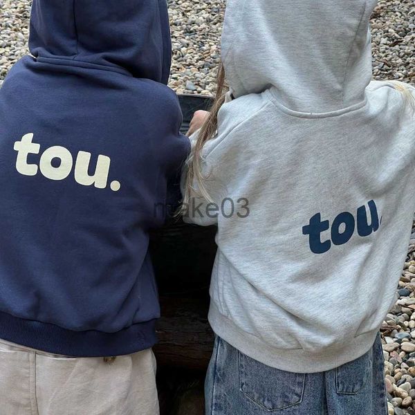 Giubbotti 7897 2023 Autunno Ragazzi e ragazze Lettera Sweatershirt Cappotto con cappuccio con zip Top a maniche lunghe Giubbotti per bambini Bambini J231115