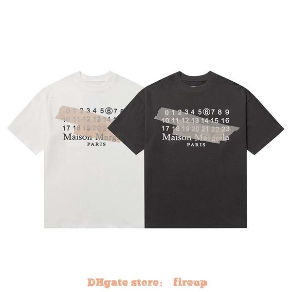 Designer Mode Kleidung Herren T-Shirts T-Shirt Mm6 Magilla Stil Sommer New American Pattern Tape Mathematischer Druck Lose Vielseitig Herren Damen Kurzarm Tshir