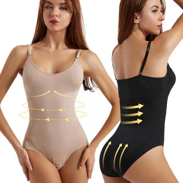 Kadın şekillendiricileri Kadın Kesintisiz Shapewear Bodysuit Karın Kontrol Seri Strap Altında Görünmez Elbise Kaldırıcı Zayıflama Vücut Şeytan Alt We