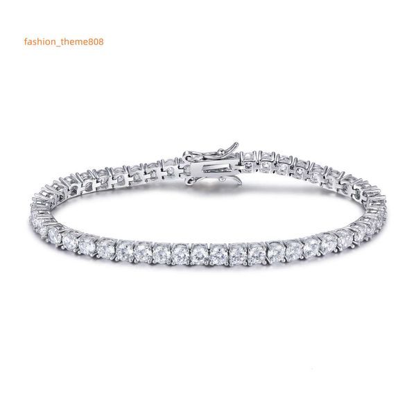 Bracelet de bijoux en argent 925, pierre ZC, chaîne de Tennis plaquée argent, vente en gros, tendance