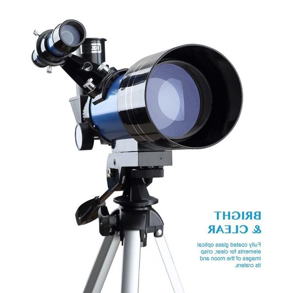 Freeshipping 70300 Teleskop, Tripod Telefon Adaptörü ile Yeni Başlayanlar İçin 15x Dikenli Gözenli 3x Barlow Lens Moon İzlerken Çocuk Hediye Oungu