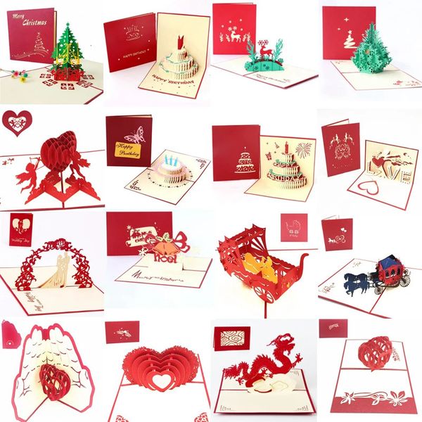 10 Stück Grußkarten, 3D-Popup-Karte, DIY-Kuchengrußpostkarte, Geschenkkarte mit Umschlag, verwendet für Party, Geburtstag, Weihnachten, Hochzeit, Dekoration 231115