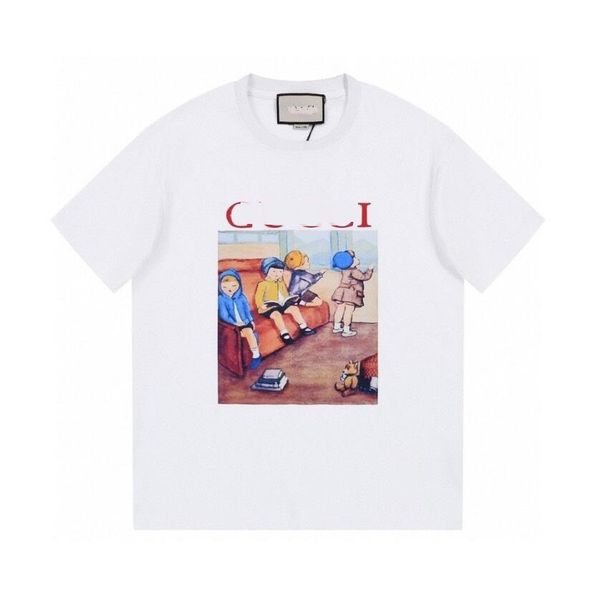 T-shirt da uomo con lettera a colori di alta qualità Famoso designer Coniglio Cane Lettera Stampa graffiti T-shirt a maniche corte T-shirt Pullover T-shirt da uomo e da donna Coppie Top