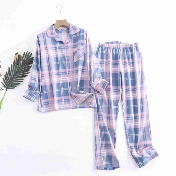 Pyjama-Set für Damen, zum Schlafen, Lounge-Stil, Baumwolle, Flanell, Hose, Pyjama für zu Hause, einfach bedruckt, locker, Herbst und Winter, langärmelig, Hose, Pyjama, Damen-Sets zln231115