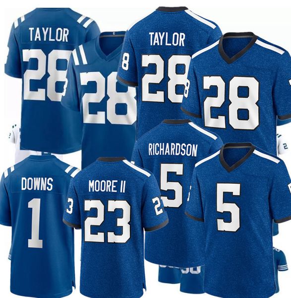 Anthony Richardson Jersey Josh Downs Darius Leonar Jonathan Taylor Quenton Nelson Michael Pittman Jr. Peyton Manning Joe Flacco Phillip Lindsay Maglie da calcio