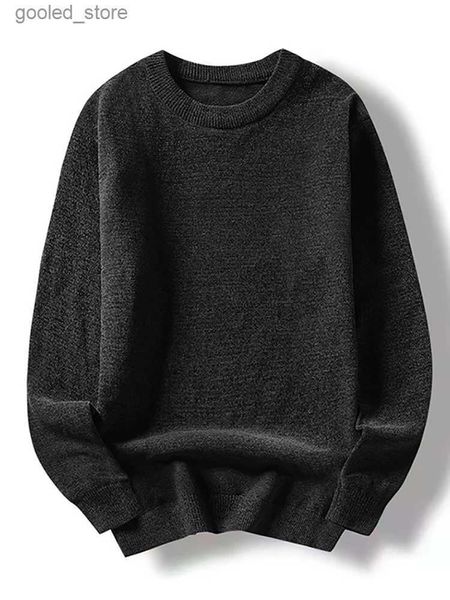 Maglioni da uomo inverno 8xl nero maglione lavorato a maglia da uomo solido pullover nero nuovo arrivo maschio casual oversize grandi dimensioni uomo maglioni vestiti Q231115