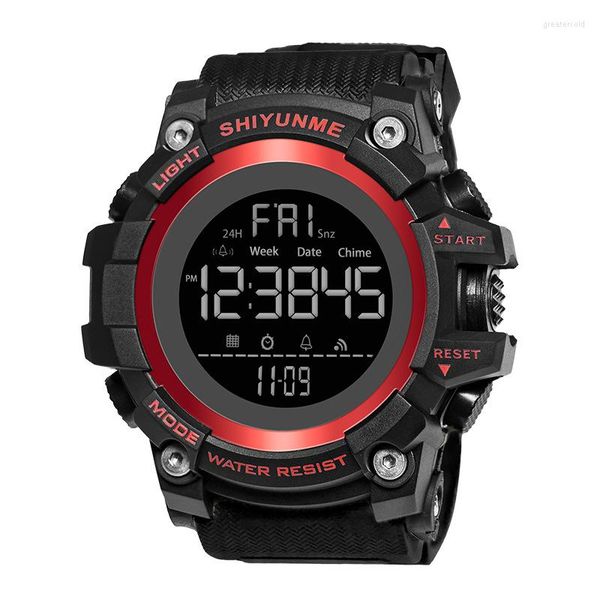Наручительные часы водонепроницаемые спортивные мужские цифровые часы 2023 Многофункциональные световые будильники.