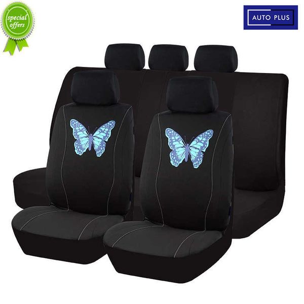 Novo upgrade Print Polyester Universal Car Seat Covers Fit para a maioria dos acessórios de carros de carros de carros de carros protetor de assento interior