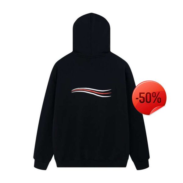 Büyük Off ~ TS Tasarımcı Erkek Hoodie Sweatshirt Erkek Kadın Yüksek Sokak Baskı Kuzuklu Kola Dalga Kapşonlu Sonbahar Kış Lüks {Kategori}