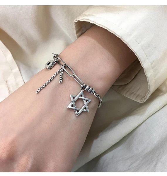 Link Armbänder LIVVY INS Mode Silber Farbe Kette Für Frauen Kreative Einfache Hohl Geometrische Elegante Braut Schmuck