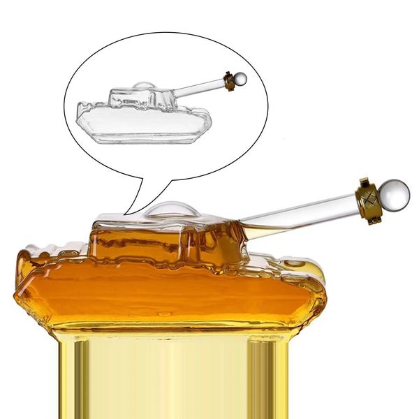 Bar Tools Whiskey-Dekanter, Glasflasche, transparent, Geschenk-Tankform für Herren, 231114