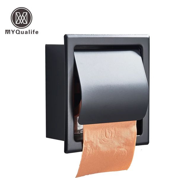 Toilettenpapierhalter Edelstahlhalter polierte verchromte Wandmontage versteckte Badezimmerrollbox wasserdicht 231115