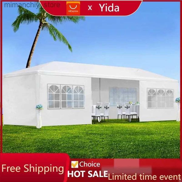 Tendas e abrigos Kelria 10'x30' Outdoor Canopy Tent Party Tent Tendas de casamento com 8 Rovab Sidewalls Pano de tubo mais grosso Q231117
