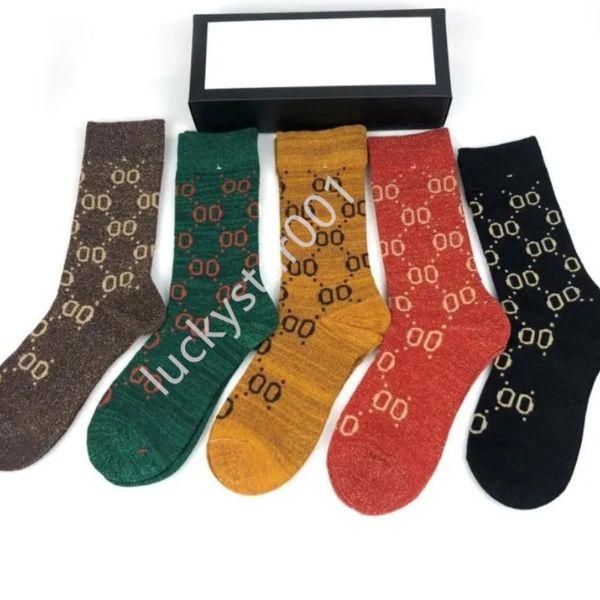 Damensocken, Designer-Klassiker-Socken, 5 Paar Herren-Baumwollsocken, einfarbig, atmungsaktiv, schweißabsorbierend, Paar-Socken, bedruckt, mehrere 12 Farben erhältlich