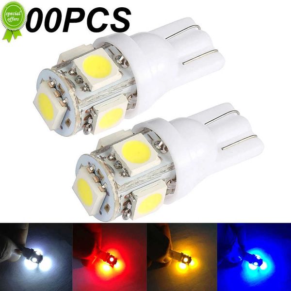 Yeni 100pcs T10 LED Araba Işıkları 5050 5SMD Süper Beyaz Kırmızı Sarı 194 168 W5W LED PARK PARKİM AMUTA KOOL KATILIMI Okuma Lambası 12V