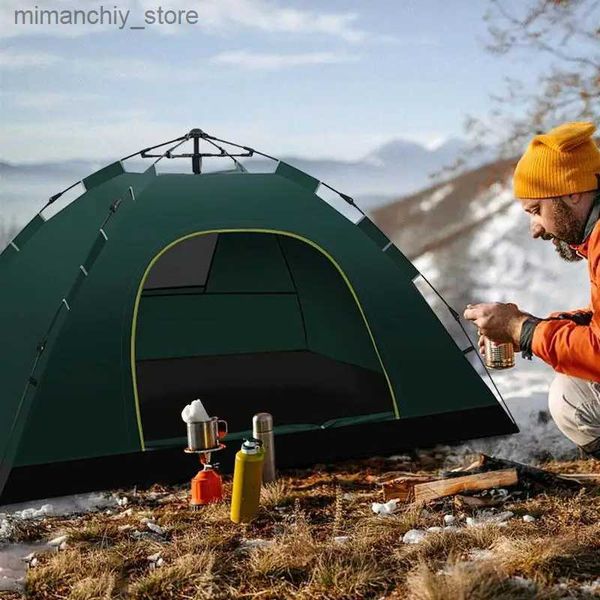 Tentes et abris extérieurs doubles couches Pop Up tente ouverture automatique rapide tentes de Camping de plage 2 personnes tente étanche accessoires de voyage Q231117