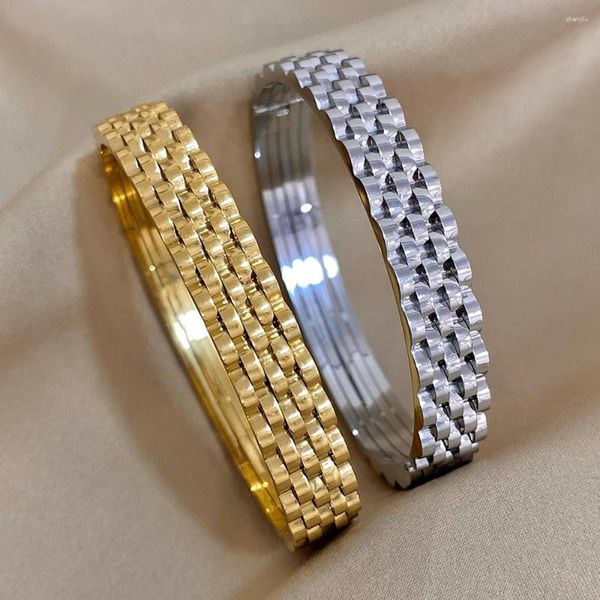 Bileklik dodohao unisex mücevher paslanmaz çelik Küba zincir bileklik erkek kadınlar için 18k kaplama tıknaz metal su geçirmez hediye Bijoux