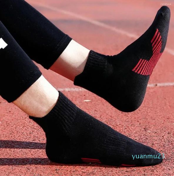Spor çorapları 5 çift erkekler kayma karşıtı futbol nefes alabilen bisiklet kısa yaz koşu fitness emilir ter ayak bileği 55