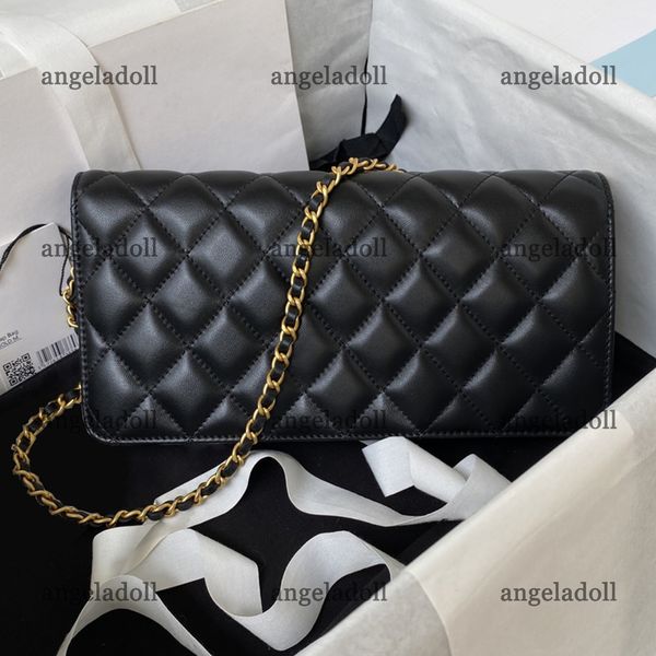 12A Specchio di qualità Designer Borse piccole baguette sotto le ascelle Borsa hobo da donna in pelle di agnello da 23 cm Borse di lusso Borsa a tracolla trapuntata bianca con patta