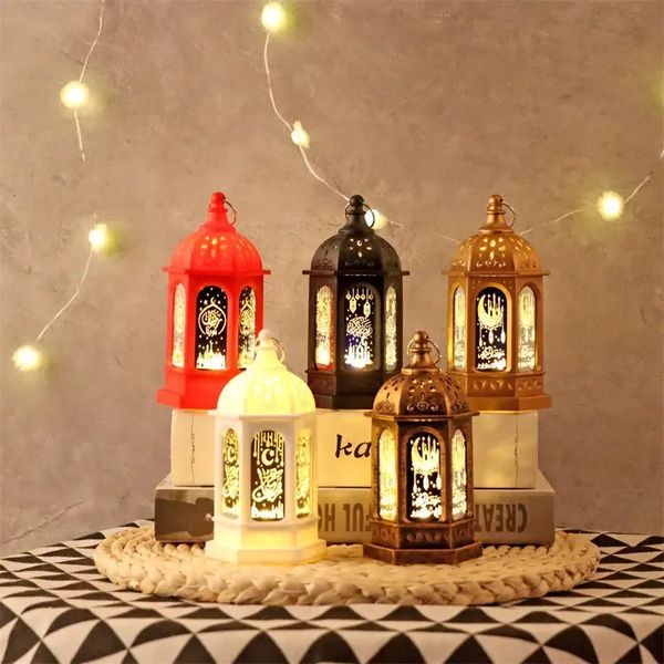 Dekorative Objekte Figuren Weihnachtsdekoration Licht Eid Mubarak Lampe Ornament Islam Muslim Party Dekor Zubehör Ramadan Windlaterne für Zuhause 231114