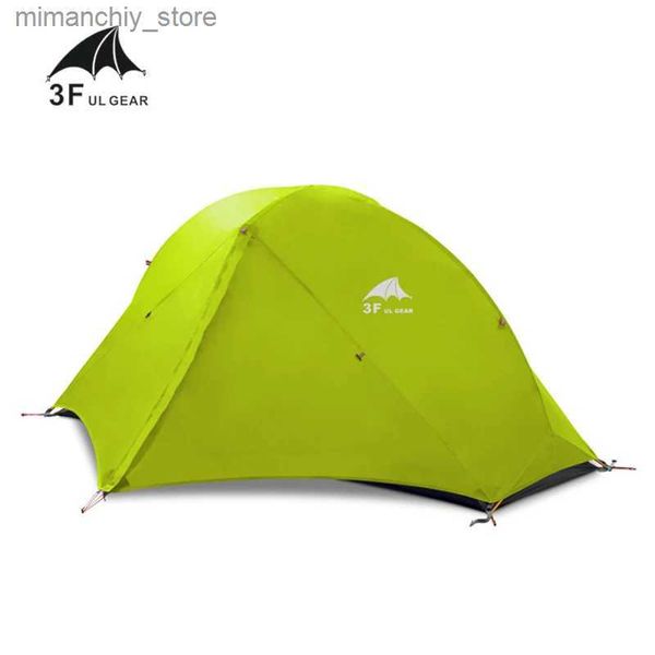 Tendas e abrigos 3F UL GEAR Ultralight Tent Doub Layer 1 Pessoa Sing Tent Caminhadas Camping 3/4 Temporada 15D / 210T revestido à prova d'água leve Q231115