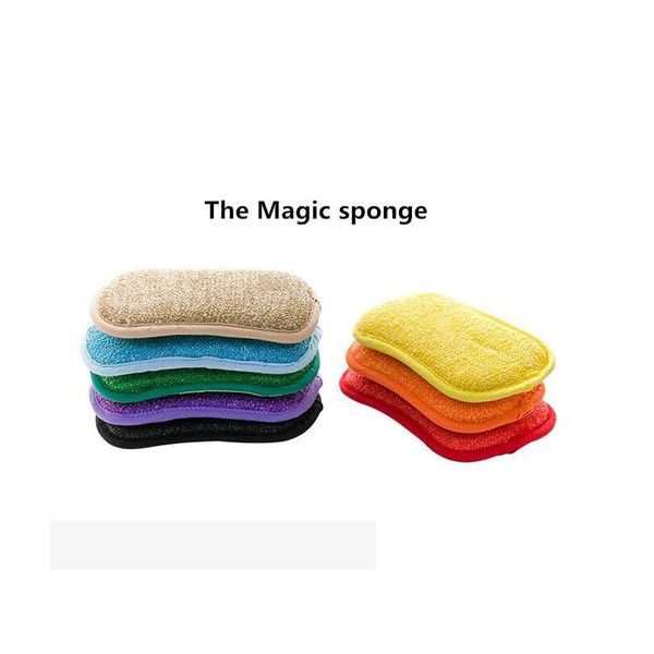 Panni per la pulizia Orso Casa Spugne magiche Pulizie della cucina Spazzola Microfibra Piatto per la pulizia Accessori Inventario all'ingrosso Drop Deliv Dht76