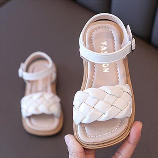 Sapatos infantis infantil sandálias infantis slipper sneaker anti-deslizamento de couro macio tecer crianças meninos garotos de verão sapato de verão