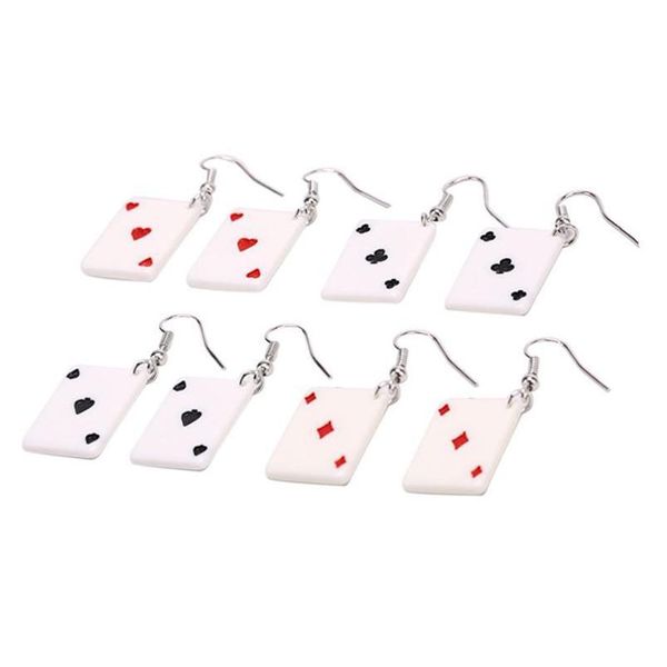 Ciondola Lampadario 1Pair Acrilico Divertente Poker Card Orecchini Picche Giocare Gioielli Bel Regalo Di Compleanno Personalità Car Drop De Dhgarden Dhsov