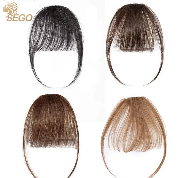 Frangia SEGO Piccola frangia corta 3D Air con tempie Capelli umani Remy Clip nelle estensioni dei capelli Frangia naturale Parrucchino per donna 231114