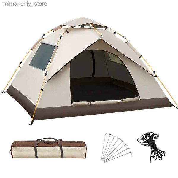 Tendas e abrigos para 1-2 / 3-4 pessoas Tenda de acampamento automática com revestimento prateado Anti-UV Tenda ao ar livre Pop Up Tendas à prova de chuva para viagens Mochila Caminhadas Q231117
