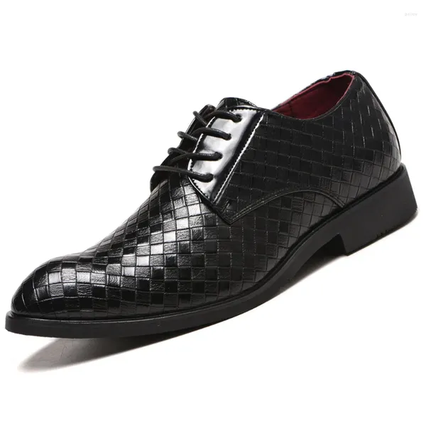 Sapatos de vestido homens retro italiano conforto negócios liso trançado couro oxford chaussure homme luxe marqu