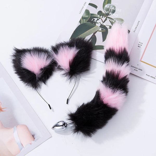 Giocattoli anali Sex Fox Tail Butt Plug Set con kit forcina Butplug Massaggiatore prostatico BDSM Coppie Cosplay 231114