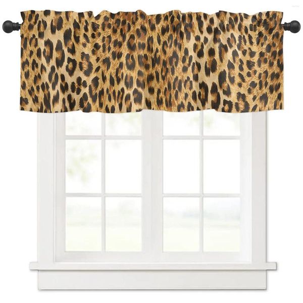 Cortina selvagem animald leopardo cozinha janela cortinas decoração para casa curto para sala de estar quarto pequenas cortinas