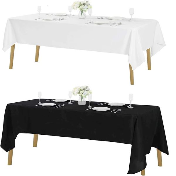 Tovaglia 1 pz Tovaglia in raso Stile moderno Bianco Decorazioni per tavolo da pranzo per la festa di nozze di Natale Copritavolo22 Panno in tinta unita Home Deco 231115