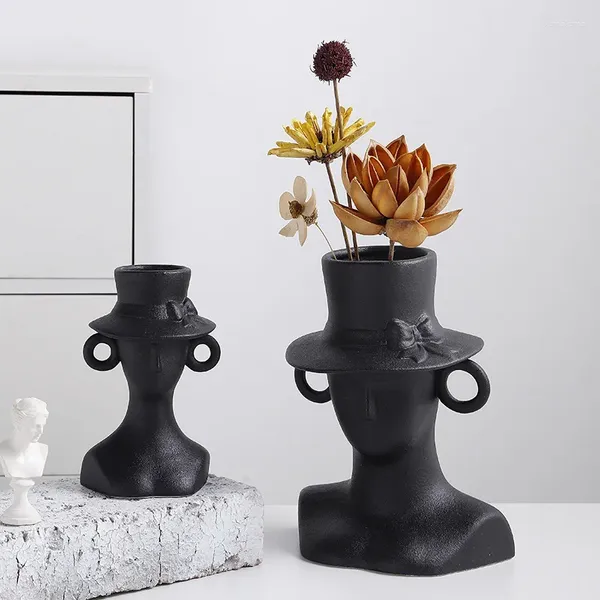 Vasen Keramik Körper Modellierung Vase Ornamente Nordic Home Dekoration Zubehör Kunst Hydrokultur Weiße Blume Handwerk